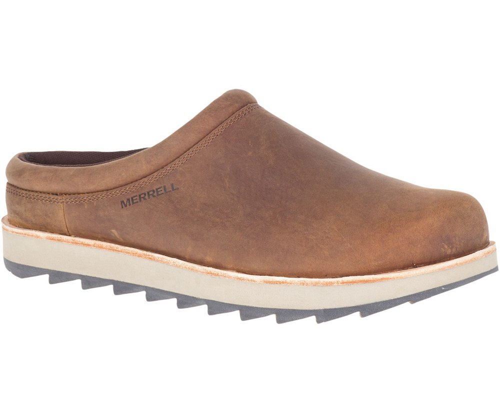 Merrell Barefoot Sko Herre - Juno Clog Læder - Brune - CFZ325017